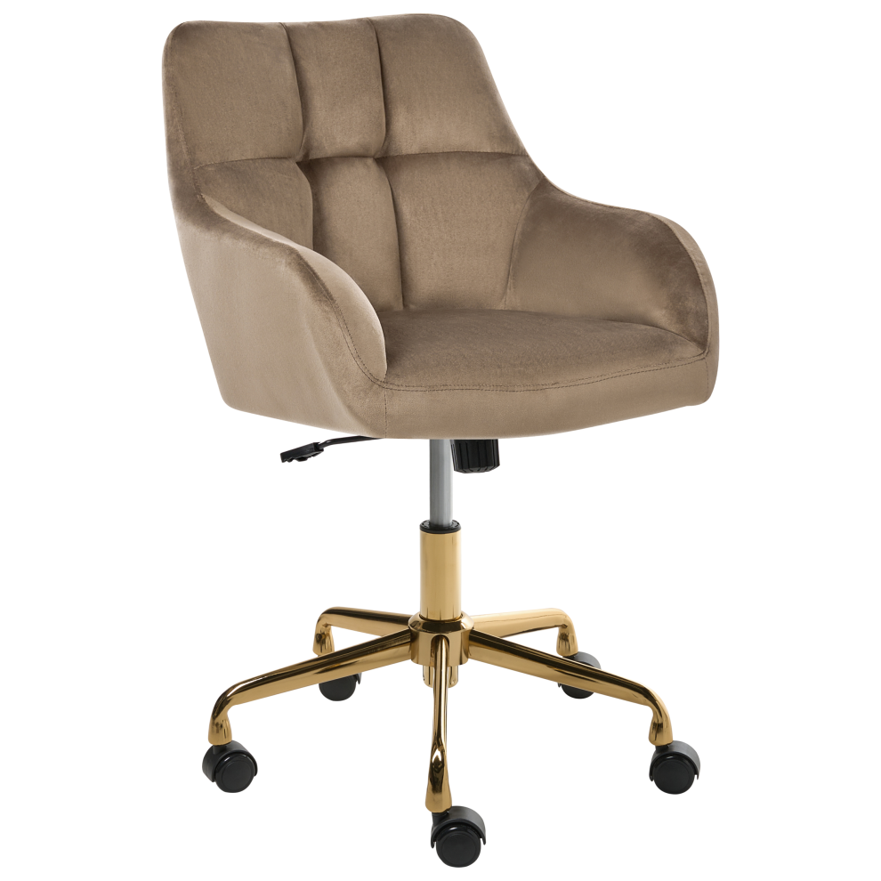 Beliani Desk Chair Palmdale Velvet Taupe