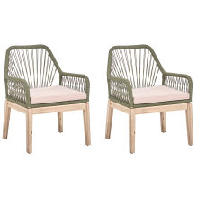 Set of 2 Garden Chairs with Cushions OLBIA Olive Green