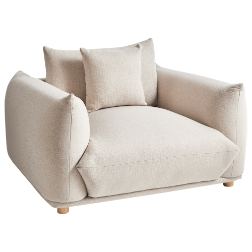 Beliani Armchair LUVOS Fabric Light Beige