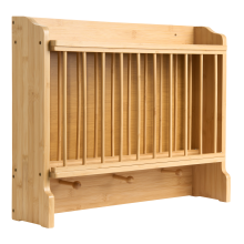Wall-Mounted Dish Rack MADELEINE Bamboo Light Brown