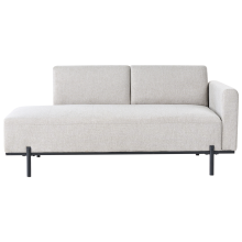 Chaise Longue SAVASSE Faux Linen Light Grey