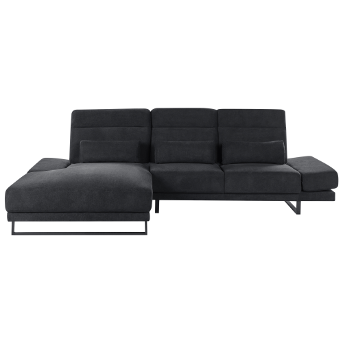 Beliani Corner Sofa 4 Seater IKAST Fabric Black Right Hand