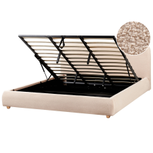 Ottoman Bed BLAGNAC Boucle Beige 180 x 200 cm (EU Super King)