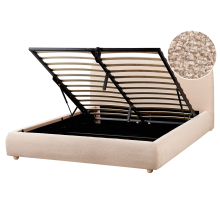 Ottoman Bed BLAGNAC Boucle Beige 160 x 200 cm (EU King Size)