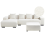 Beliani Corner Sofa 4 Seater LUNGO with Ottoman Boucle White Right Hand 1