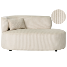 Left-Hand Chaise Longue VANVEY Corduroy Light Beige
