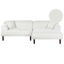 Corner Sofa 3 Seater HOLT Boucle White Left Hand