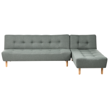 Modular Corner Sofa Bed 4 Seater ALSTEN Fabric Green Left Hand