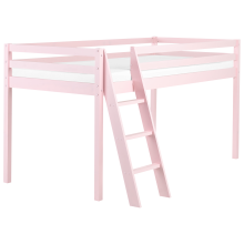 Mid Sleeper Bed Pine Wood ASCOUX 90 x 200 cm (EU Single) Pink