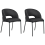 Beliani Set of 2 Dining Chairs PENNY Fabric Black 1