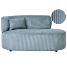 Left-Hand Chaise Longue VANVEY Corduroy Blue