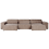 Beliani Modular Corner Sofa 4 Seater HELLNAR with Ottoman Fabric Light Brown Right Hand 1