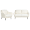 Beliani Living Room Set 3 Seater EIBY Chenille White 1
