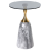 Beliani Side Table CARTER Tempered Glass Grey Marble 1