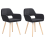 Beliani Set of 2 Dining Chairs CHICAGO Fabric Black 1