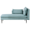 Beliani Right-Hand Chaise Longue YERRES Fabric Light Blue 1