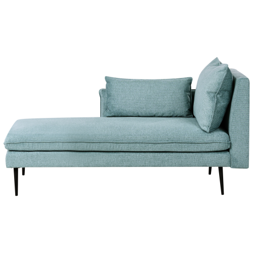 Beliani Right-Hand Chaise Longue YERRES Fabric Light Blue