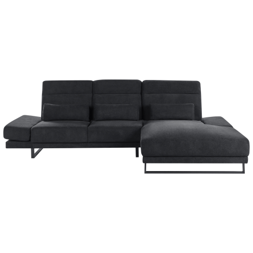 Beliani Corner Sofa 4 Seater IKAST Fabric Black Left Hand