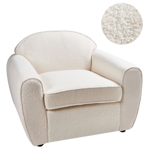 Beliani Armchair ELLEDE Boucle Light Beige