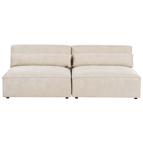 Beliani Modular Sofa 2 Seater HELLNAR Velvet Light Beige