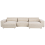 Beliani Modular Corner Sofa 4 Seater HELLNAR with Ottoman Velvet Light Beige Left Hand 1