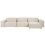 Beliani Modular Corner Sofa 4 Seater HELLNAR Velvet Light Beige Left Hand 1