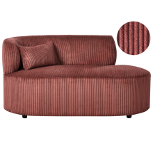 Left-Hand Chaise Longue VANVEY Corduroy Red
