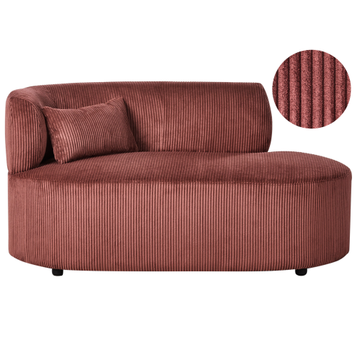 Beliani Left-Hand Chaise Longue VANVEY Corduroy Red