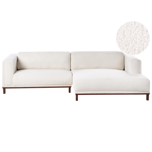 Beliani Corner Sofa 4 Seater VENG Boucle Off-White Left Hand
