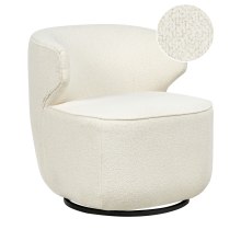 Swivel Armchair MOLLEBY Boucle Off-White