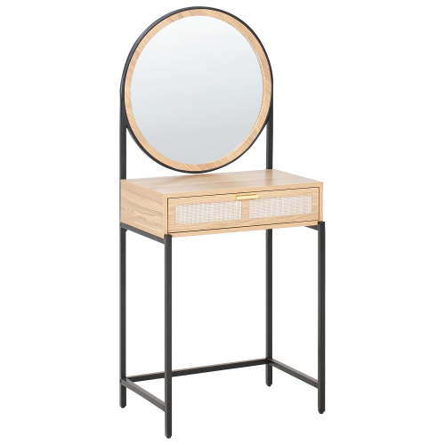 Beliani Dressing Table with Mirror CASSIAR Light Brown