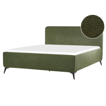 Bed Boucle VALOGNES 160 x 200 cm (EU King Size) Dark Green
