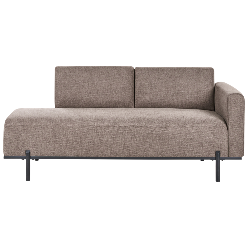 Beliani Chaise Longue SAVASSE Faux Linen Light Brown