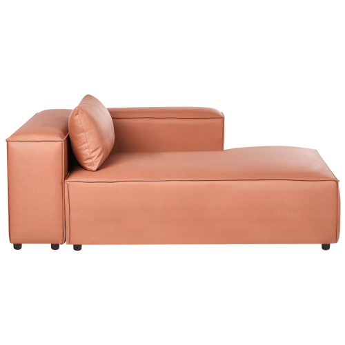 Beliani Left-Hand Chaise Longue BRANDE Fabric Golden Brown