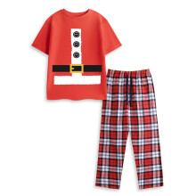 (2-3 Years) Show Me The Merch Short Sleeve Long Leg Pyjama Set (Unisex Kids Red)