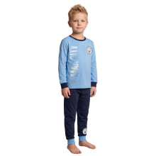 (9-10 Years) Manchester City Long Sleeve Long Leg Pyjama Set (Boys Blue)