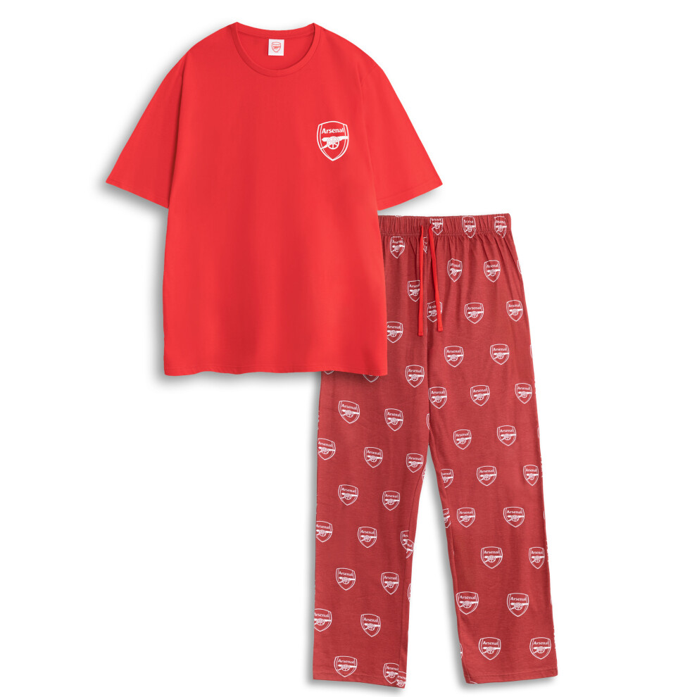 Arsenal (Xx-Large) Short Sleeve Long Leg Pyjama Set (Mens Red)