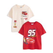 (11-12 Years) Disney Cars Multi-Pack of 2 Short-Sleeved T-Shirts (Boys Multicoloured)