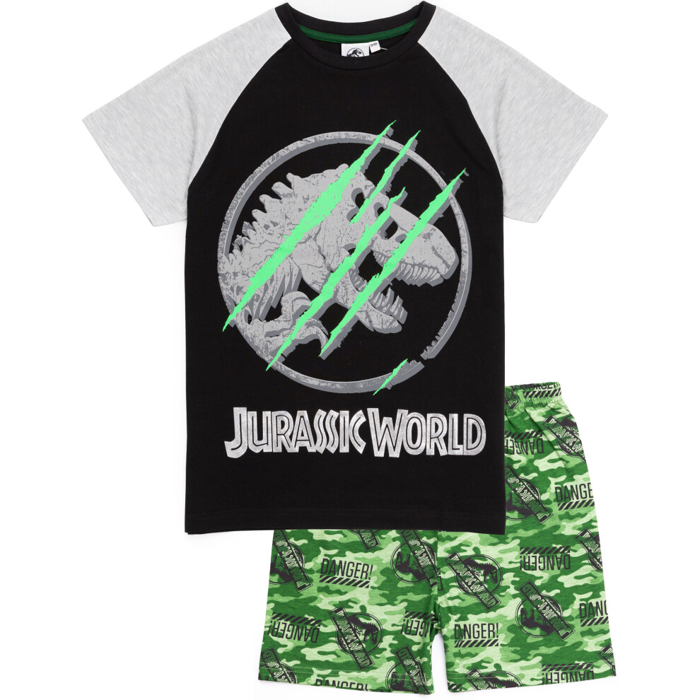 Jurassic World (10-11 Years) Short Sleeve Short Leg Pyjama Set (Boys Black)