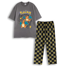 (Large) Pokemon Short Sleeve Long Leg Pyjama Set (Mens Multicoloured)