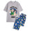 (Medium) Wallace And Gromit Short Sleeve Long Leg Pyjama Set (Mens Grey) 1