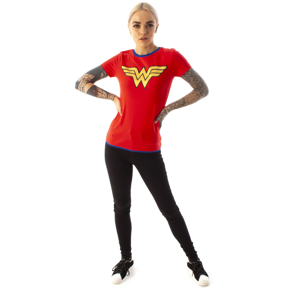 Dc Comics (X-Small) Wonder Woman Short Sleeved T-Shirt (Womens Red)