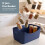 (Navy) KEPLIN 5 Pack Plastic Studio Storage Basket, Portable Container Boxes with Handles for Storage , Shelfs, Drawers, Kitchen & Cupboards 2