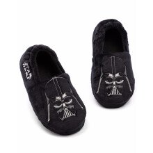 (10 UK Child) Star Wars Slip On Loafer Slippers (Boys Black)