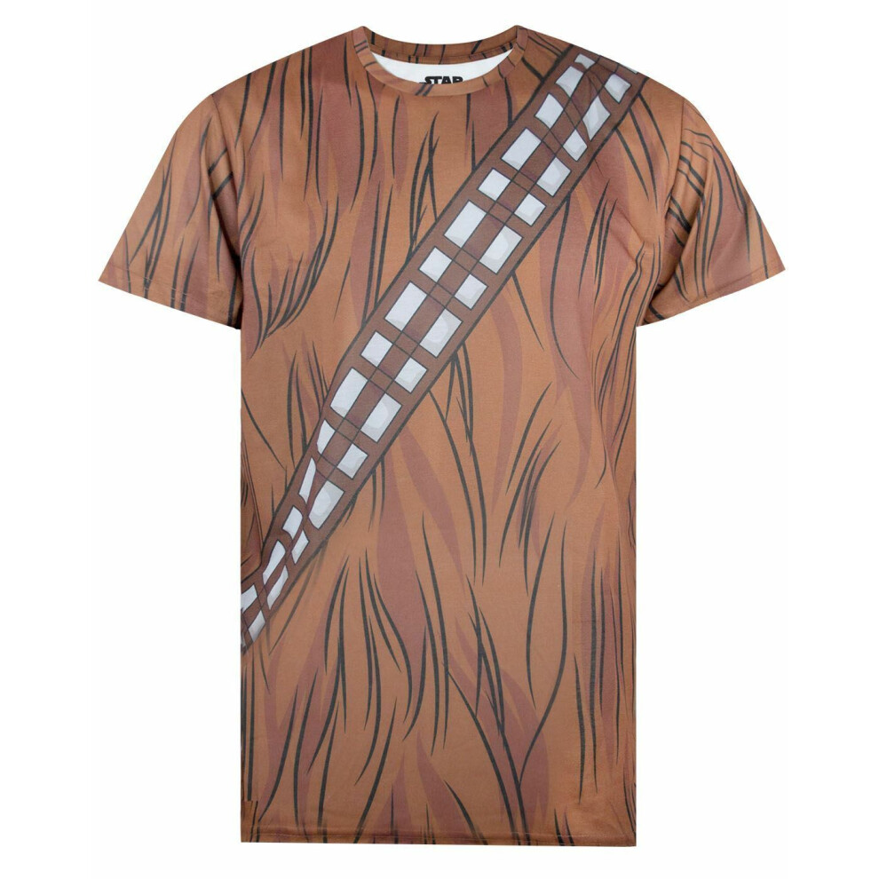 Star Wars (Medium) Short Sleeved T-Shirt (Mens Brown)