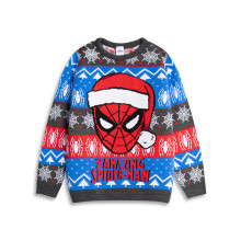 (4-5 Years) Marvel Spiderman Christmas Jumper (Boys Blue)
