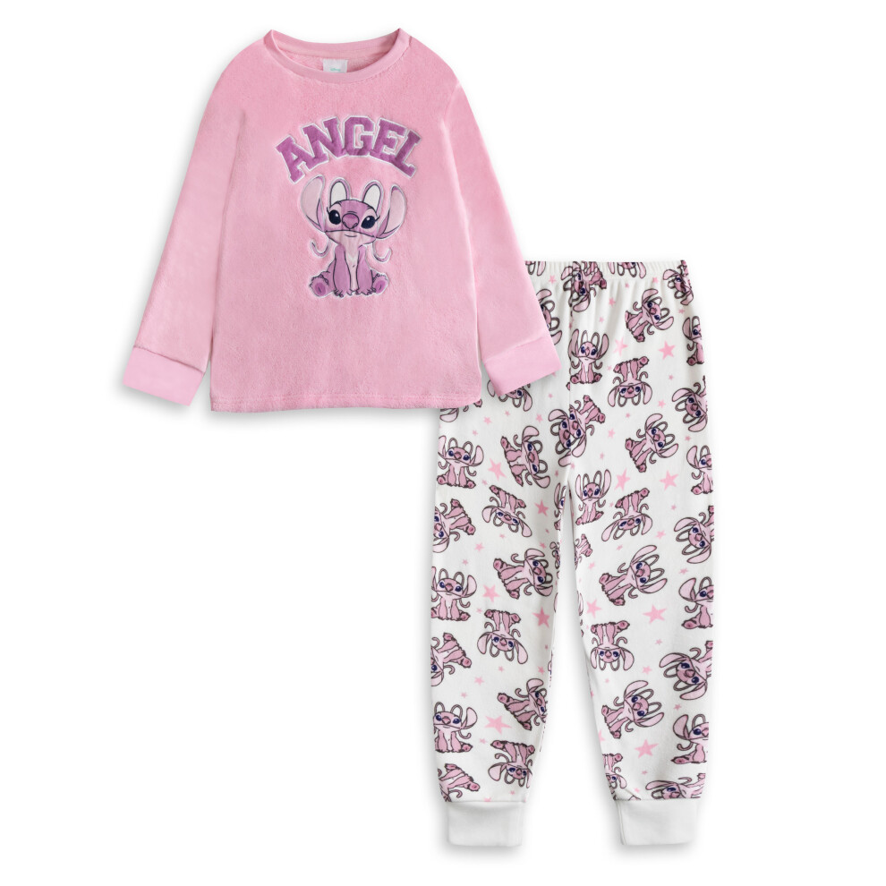 Disney (5-6 Years) Lilo & Stitch Long Sleeve Long Leg Pyjama Set (Girls Pink)