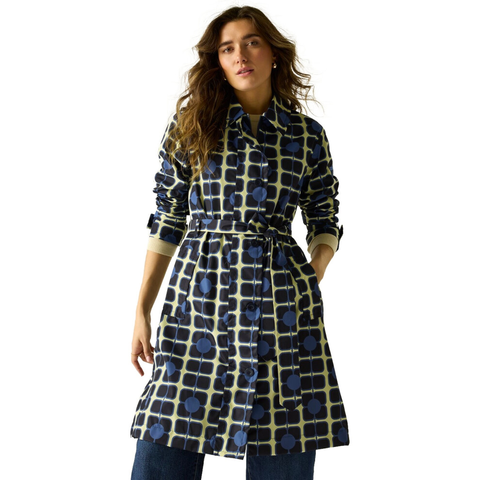 Regatta Women's Navy Orla Kiely Trench Waterproof Jacket In | Size: 14 - Image 2
