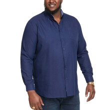 (1XL Tall, Navy) D555 Mens Richard Big Tall Kingsize Long Sleeve Button Down Collar Oxford Shirt