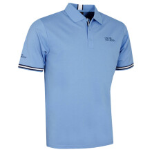 (L, Dodger Blue/White/Navy) Oscar Jacobson Mens Durham Tour 4 Way Stretch Golf Polo Shirt